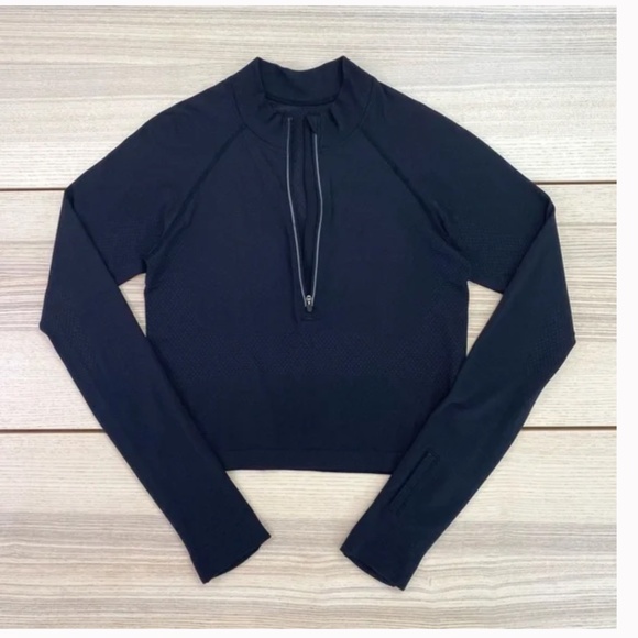 Lululemon Swiftly Tech 1/2 Zip 2.0 *Cool Black/Graphite Grey Size 8 - Picture 7 of 11